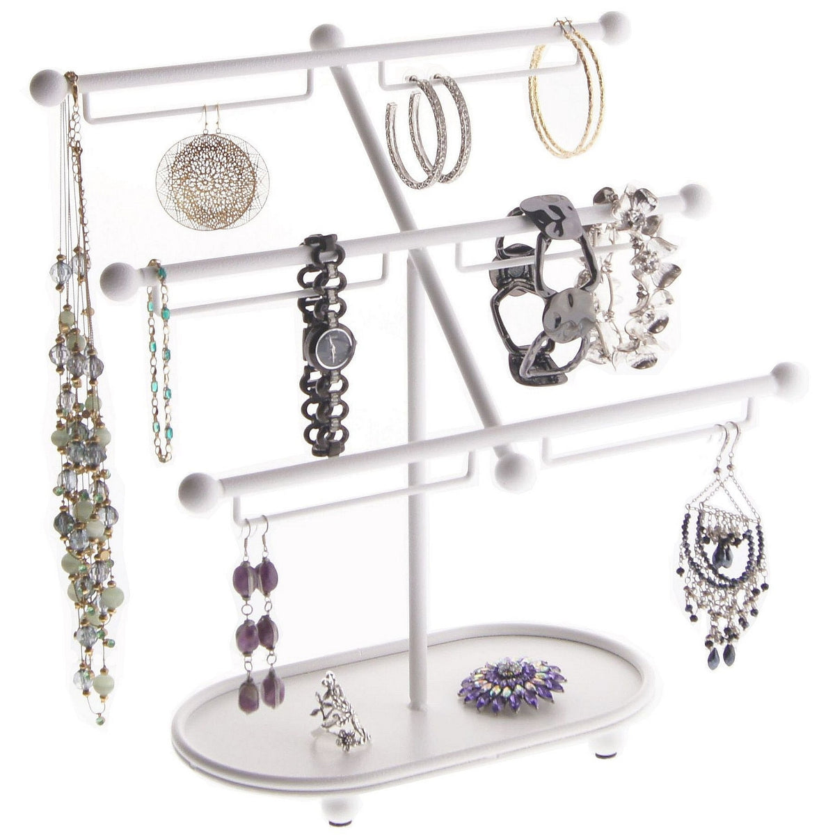 Large Long Hoop Dangle Earring Holder Organizer Jewelry Display Stand, Laela