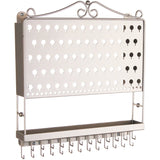Wall Mount Jewelry Organizer Hanging Earring Holder and Necklace Rack Silver Angelynn's