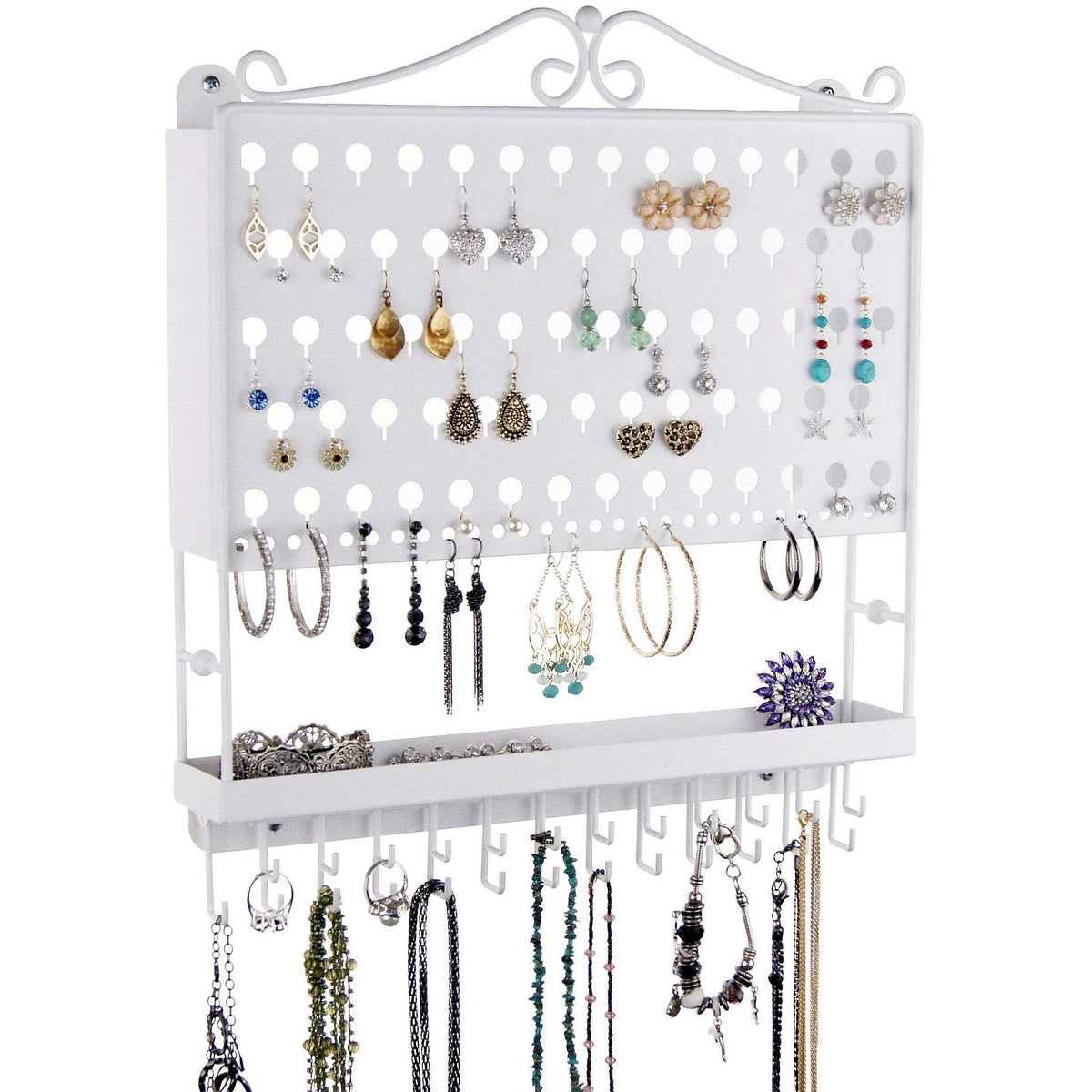 Angelynn's Large Earring Holder Organizer Tree Stand Hanging Jewelry  Storage Necklace Rack, Laela Rubbed Bronze - Zen Merchandiser