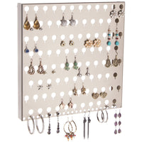 Hanging Earring Holder Organizer Wall Closet Storage Rack Sariea Silver