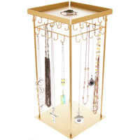 Rotating Jewelry Display Stand Long Large Necklace Holder Organizer Rack, Denise