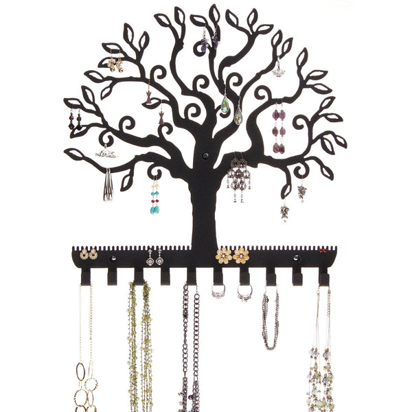 Acrylic Hanging Jewelry Organizer Wall Mounted Jewelry Holder with Floating  Shel | eBay