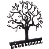 Jewelry Organizer Wall Mount Earring Holder Necklace Rack Tree of Life Black