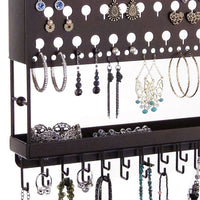 Jewelry Holder Earring Organizer Wall Mount Necklace Storage Rack Bronze
