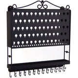 Wall Mount Jewelry Organizer Hanging Earring Holder and Necklace Rack Black Angelynn's