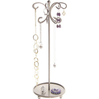 Hanging Necklace Holder Organizer Display Stand Storage Rack Ava Silver
