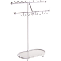 Angelynn's Necklace Display Stand Jewelry Holder Organizer Storage Rack Sharisa White