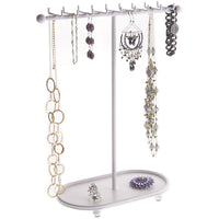 Hanging Necklace Holder Organizer Display Stand Storage Rack Gianna White