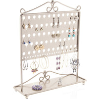 Stud Earring Holder Organizer Display Stand Ginger Silver