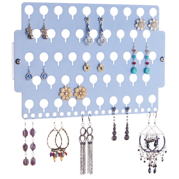 Dangle Stud Hoop Earring Holder Organizer Jewelry Storage Rack Easy Display  (Light Blue)