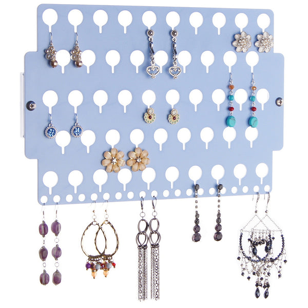 Angelynn's Stud Earring Holder Organizer Wall Mount Jewelry Storage Rack, Earring Angel Blue