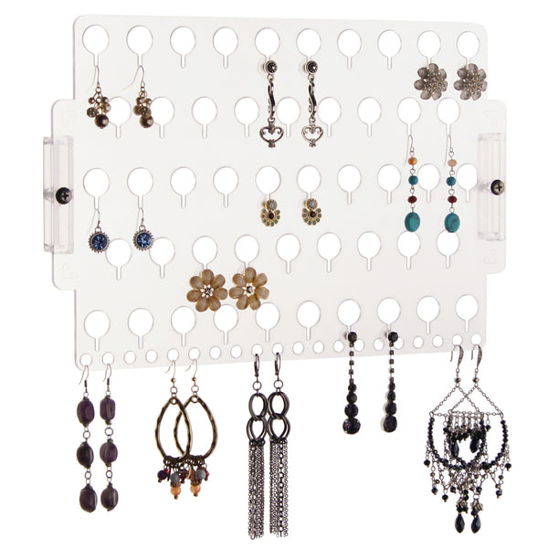 Angelynn's Stud Earring Holder Organizer Wall Mount Jewelry Storage Rack, Earring Angel Transparent