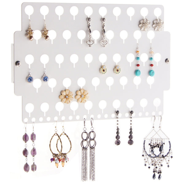 Earring Holder Organizer Closet Jewelry Storage Rack White Acrylic for little girls teens women