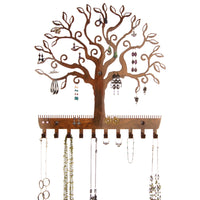 Earring Holder Necklace Organizer Hanging Jewelry Storage Rack, Wall Art, Tree of Life