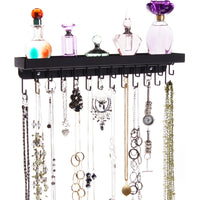 Necklace Holder Jewelry Organizer Wall Mount Closet Storage Rack Schelon Black